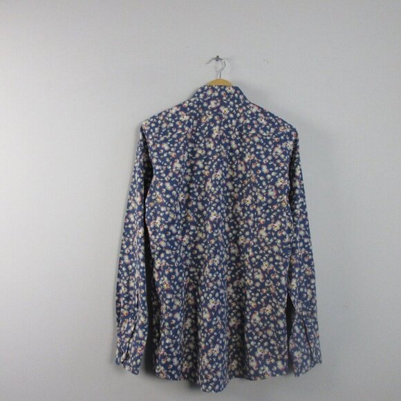 Eton Contemporary Men's Button Down Shirt 39 Blue Floral Long Sleeve 264 - Picture 2 of 12